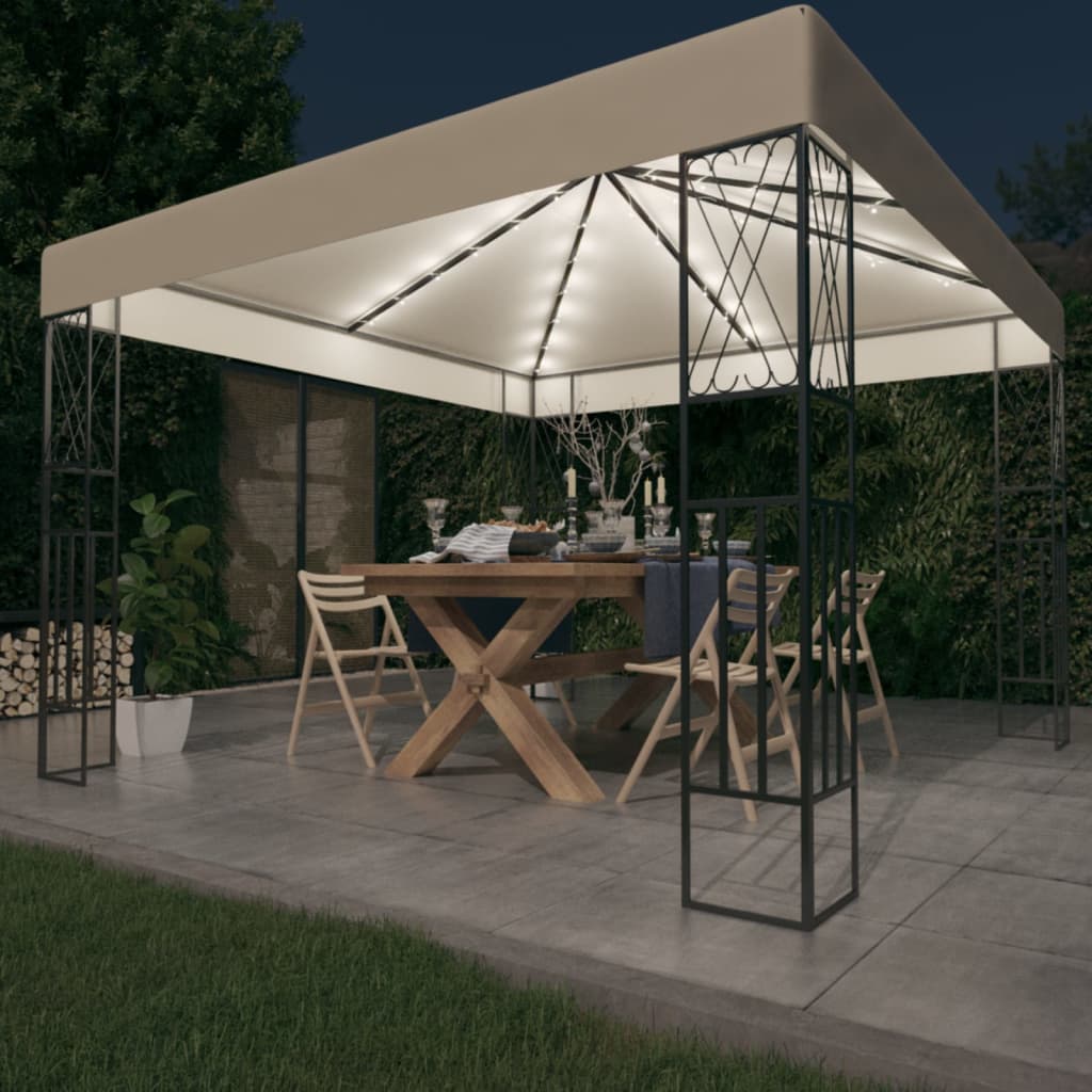 Prieel Met Led-Lichtslinger Stof Kleurig